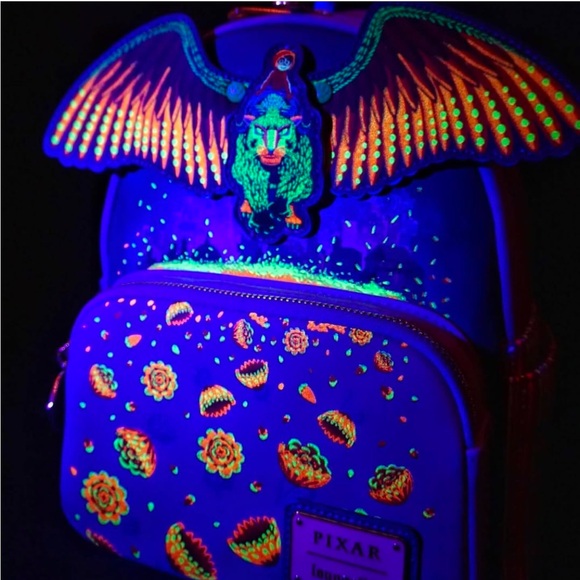 Loungefly Disney Pixar Coco Miguel Rides Pepita Mini Backpack Glow in the Dark - Picture 9 of 12